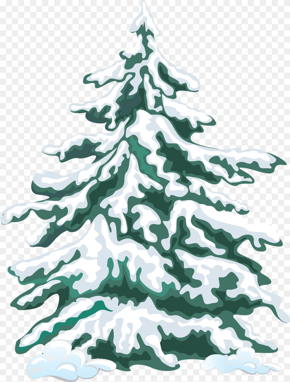 Library Of Evergreen Tree With Snow Jpg Christmas Tree Vector Snow, Fir, Plant, Pine, Christmas Decorations Free Png