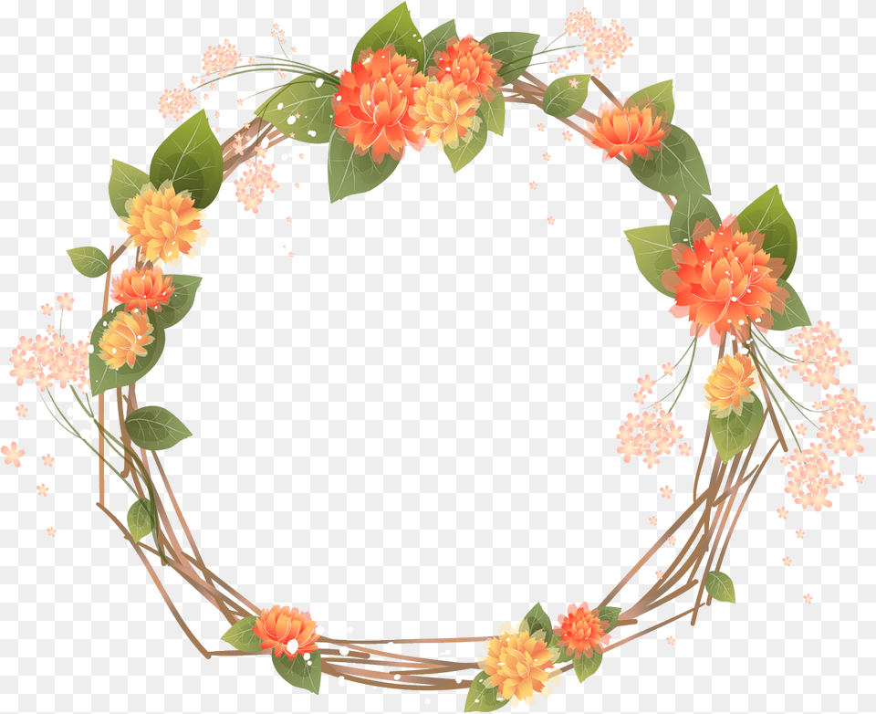 Library Of Fall Flower Wreath Clip Files Flower Wreath Frame, Flower Arrangement, Plant, Art, Floral Design Free Transparent Png