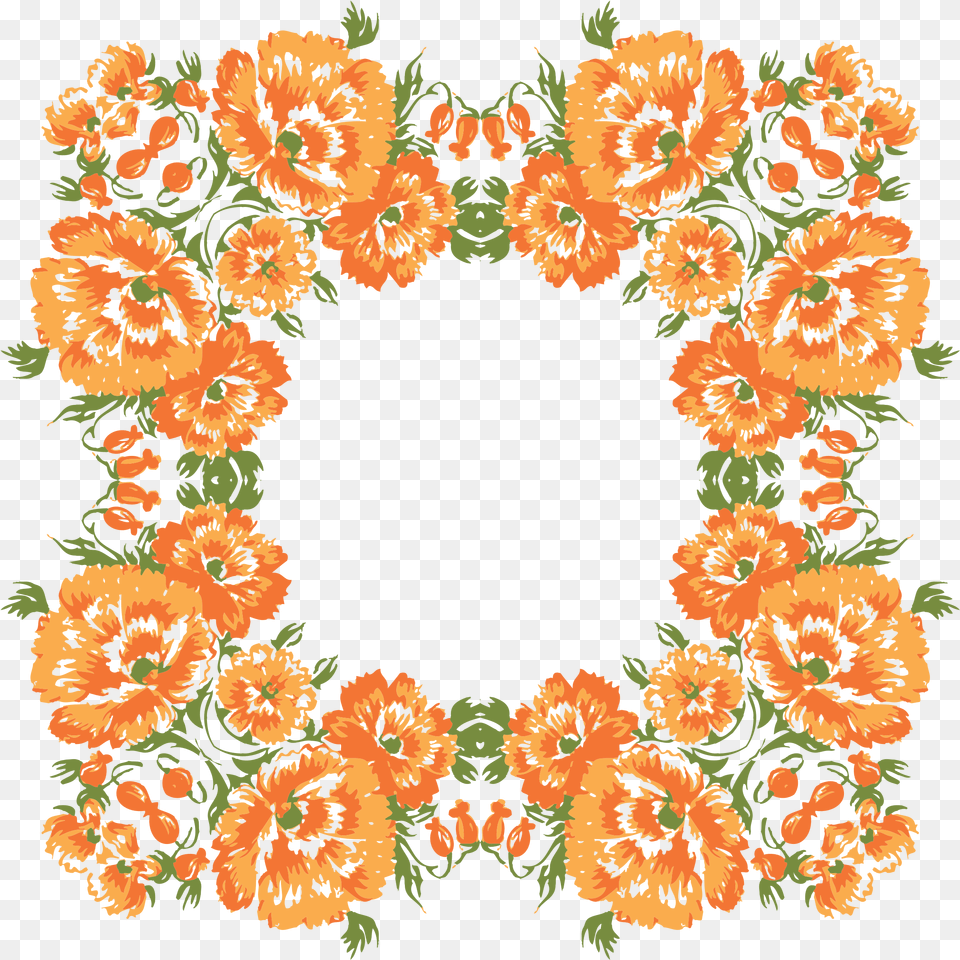 Library Of Fall Flower Wreath Clip Files Image Orange Flowers Clipart, Art, Floral Design, Graphics, Pattern Free Png Download