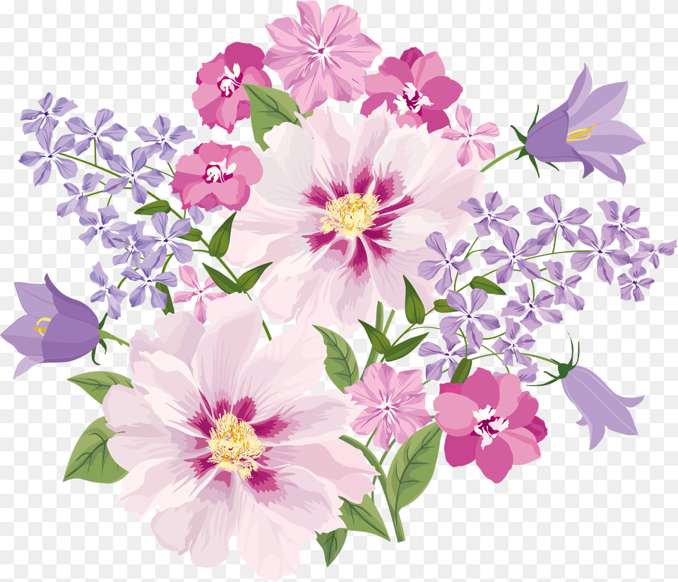 Library Of Flower Blooming Clipart Flower Vector Pink And Purple, Plant, Pattern, Graphics, Anemone Free Transparent Png