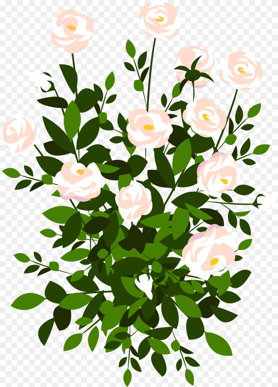 Library Of Flower Bush Clip Yellow Roses Clipart Transparent, Plant, Rose, Art, Floral Design Free Png Download