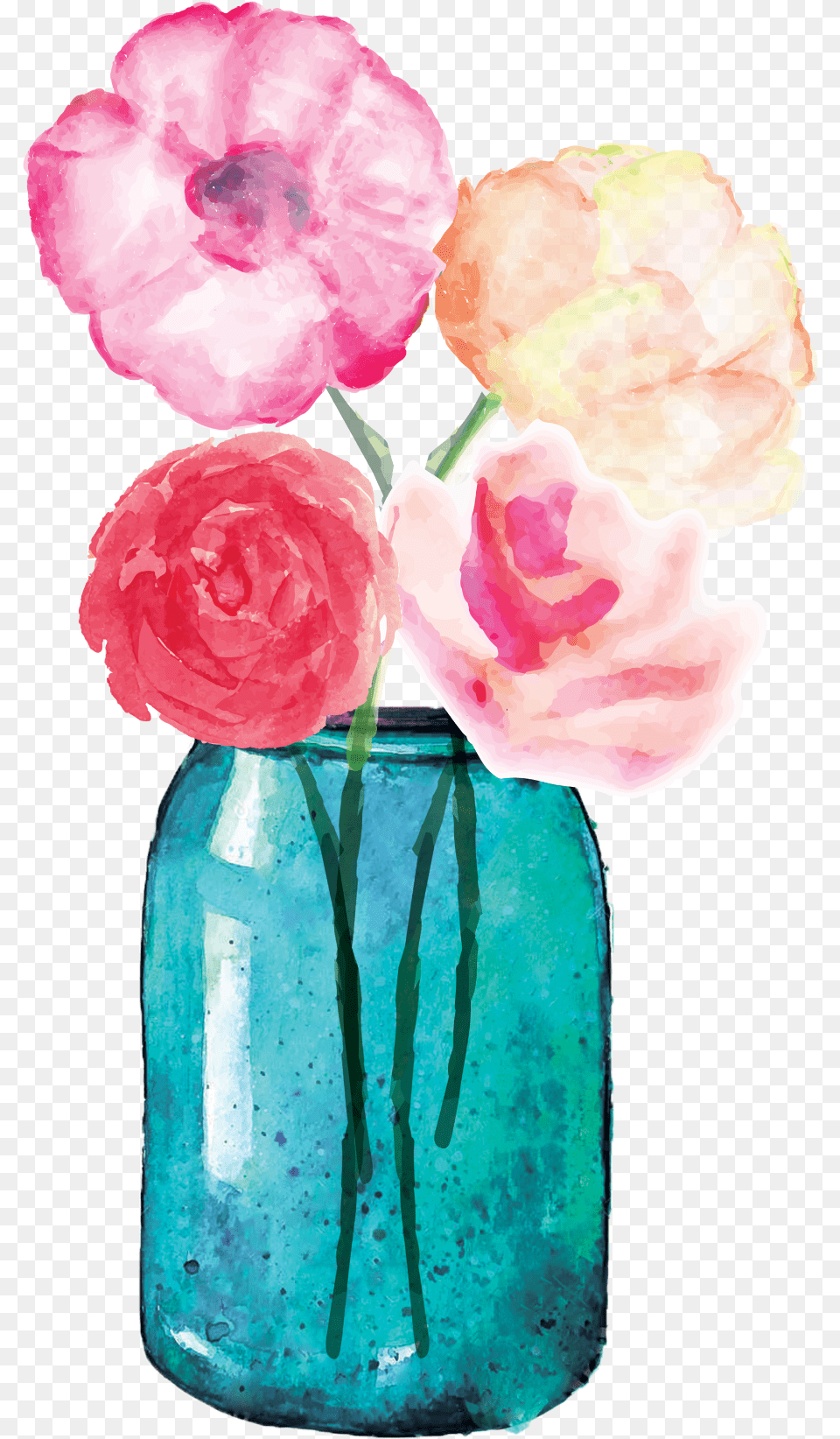 Library Of Flower Mason Jar Graphic Transparent Background Flowers Mason Jars, Pottery, Vase, Petal, Plant Png Image