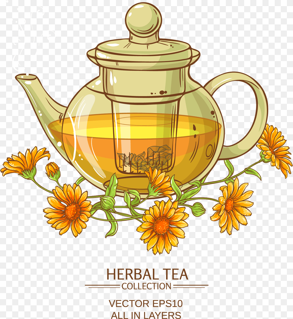 Library Of Flower Teapot Svg Black And White Files, Cookware, Herbal, Herbs, Plant Free Png Download