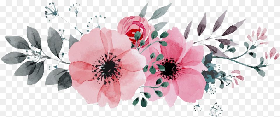 Library Of Flower Watercolor Banner Watercolor Flowers Vector, Art, Floral Design, Graphics, Pattern Free Png