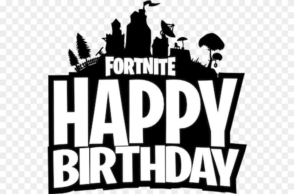 Library Of Fortnite Happy Birthday Clipart Files Fortnite, Text, People, Person Png Image