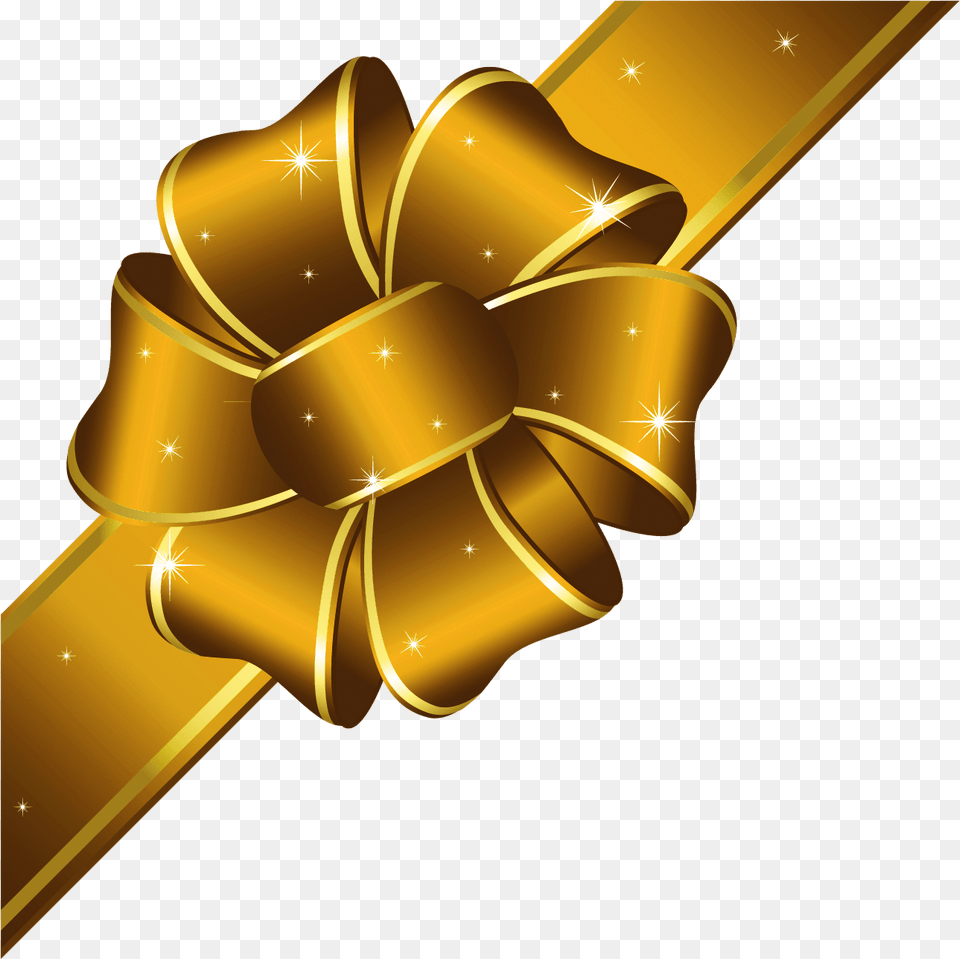 Library Of Gold Bow Freeuse Transparent Background Gold Ribbon, Knot, Appliance, Ceiling Fan, Device Png Image