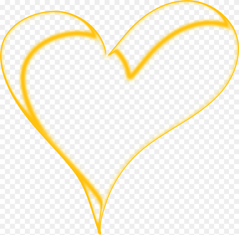 Library Of Gold Heart Outline Picture Transparent Gold Heart Outline, Bow, Weapon, Light, Logo Free Png