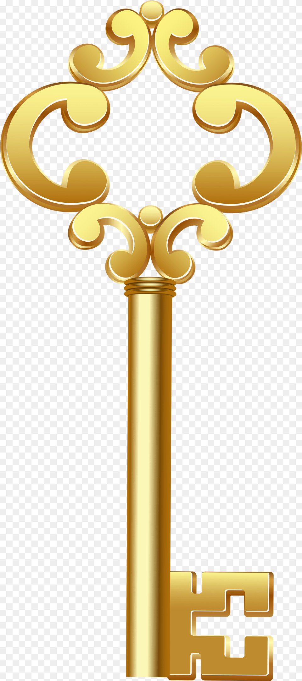 Library Of Gold House Royalty Gold Key Cross, Symbol Free Transparent Png