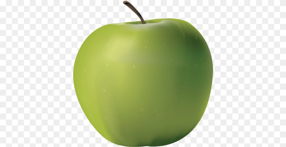 Library Of Green Apple Svg Black And Green Apple Transparent Background, Food, Fruit, Plant, Produce Png Image