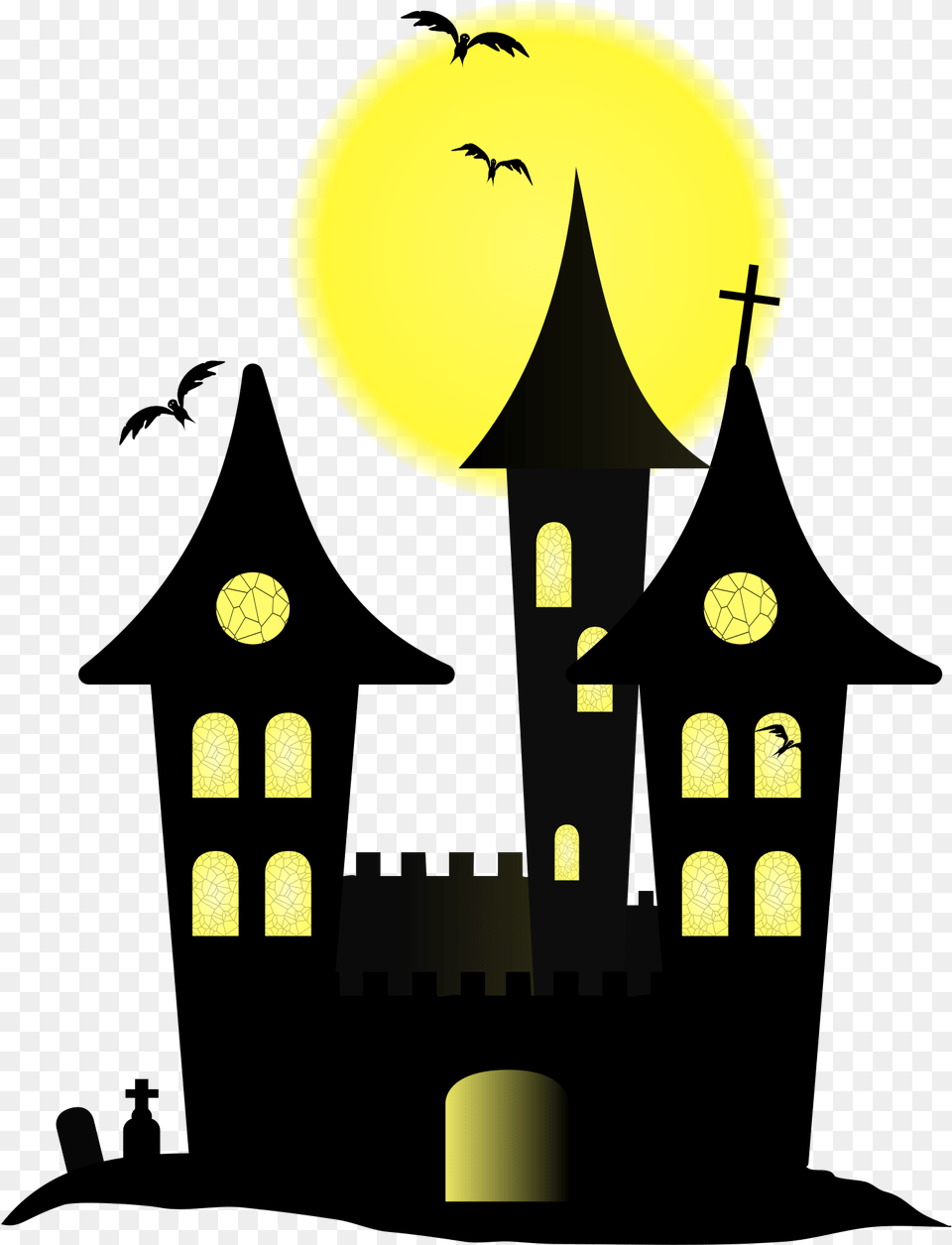 Library Of Halloween Castle Clip Art Stock Design Haunted House Cartoon, Architecture, Building, Clock Tower, Tower Free Transparent Png
