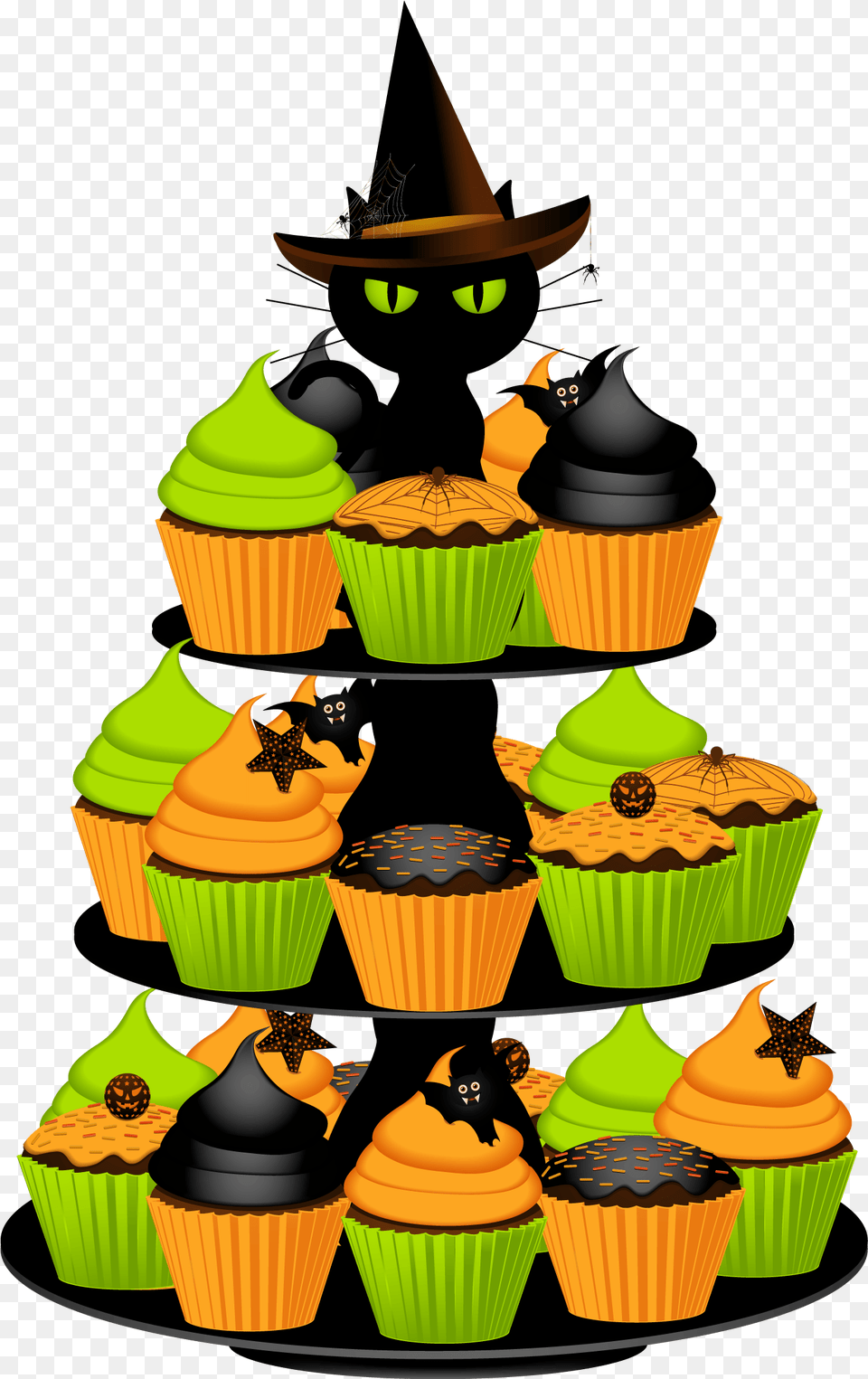 Library Of Halloween Picture Black And White Download Candy Halloween Birthday Cake Clip Art, Cream, Cupcake, Dessert, Food Free Png