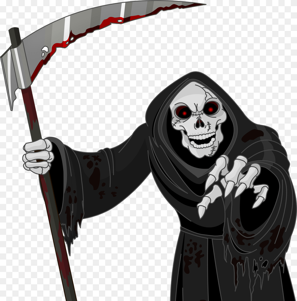 Library Of Halloween Scary Clip Art Halloween Grim Reaper, Face, Head, Person Free Png Download
