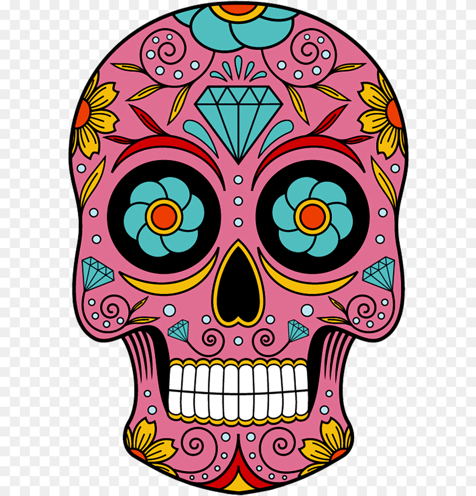 Library Of Halloween Sugar Skull Svg Transparent Stock Sugar Skulls Clip Art, Pattern, Graphics, Drawing Png Image