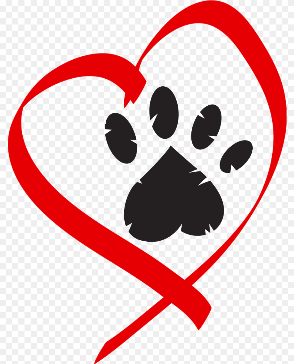 Library Of Heart Paw Print Vector Paw Print On Heart, Dynamite, Weapon Free Png