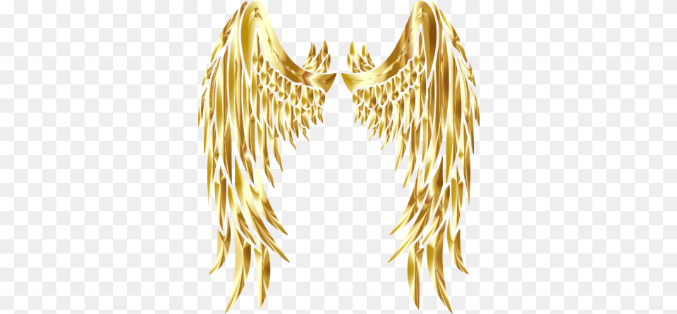 Library Of Jpg Angel Wings Gold Files Gold Angel Wings Clip Art, Accessories, Jewelry, Necklace, Chandelier Free Transparent Png