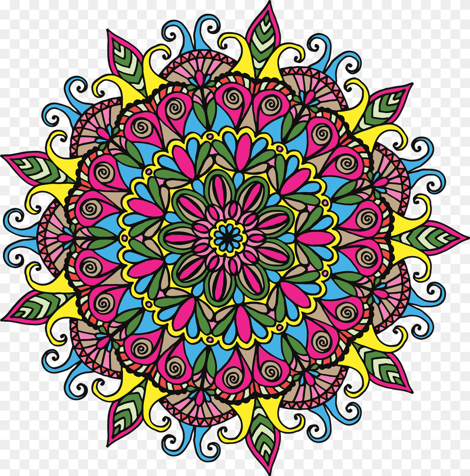 Library Of Mandala Flower Picture Mandala Color Vector, Art, Floral Design, Graphics, Pattern Png Image
