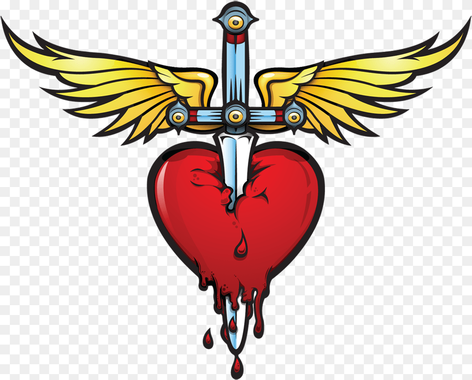 Library Of Mom Heart Tattoo Svg Freeuse Files Bon Jovi Heart And Dagger, Symbol, Emblem, Adult, Female Png