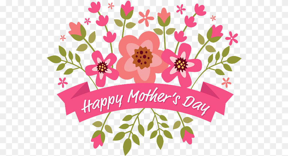 Library Of Mother S Day Clip Black And Happy Mothers Day Flowers, Pattern, Flower, Plant, Art Png Image