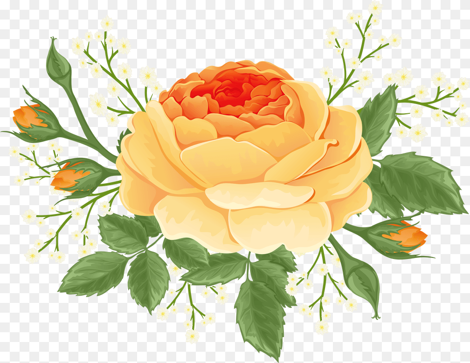 Library Of Orange Yellow And White Roses Jpg Rose Free Png Download