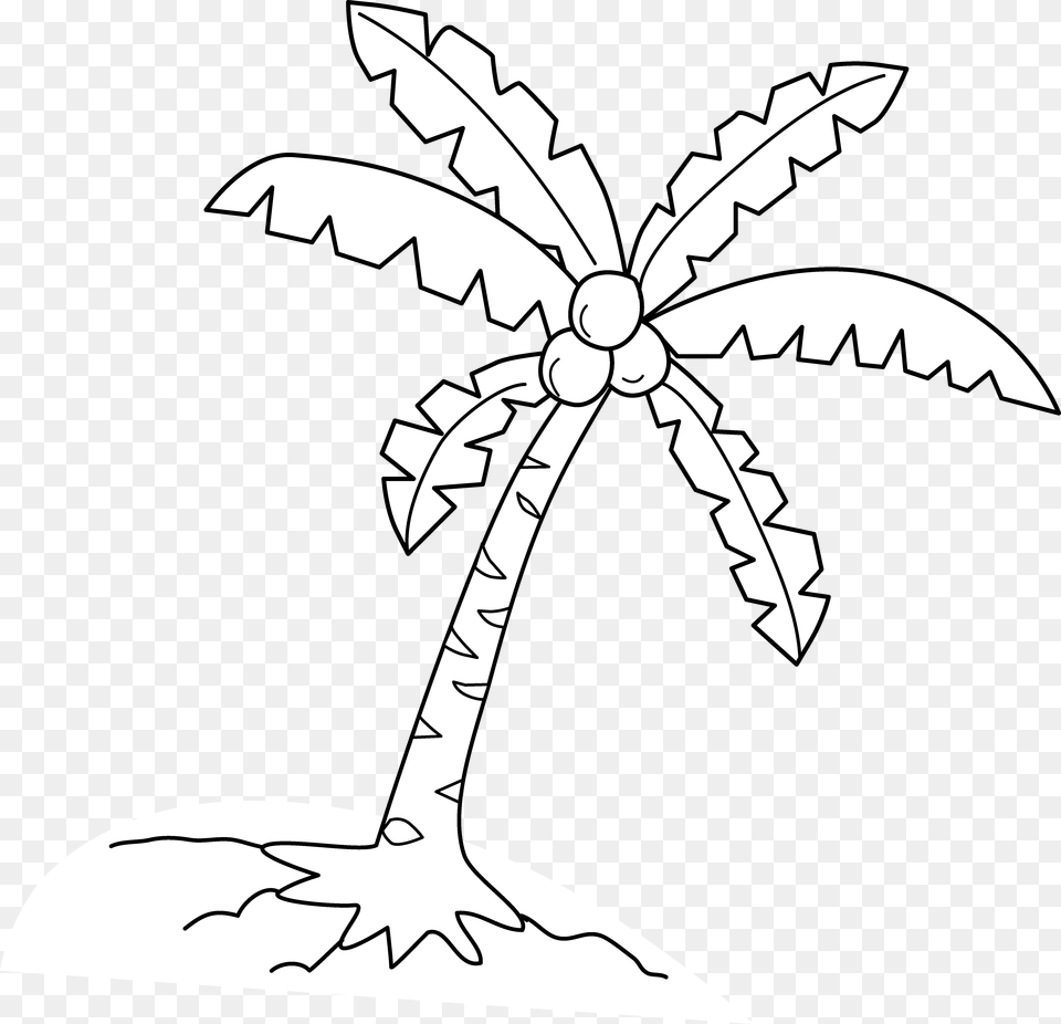 Library Of Palm Tree Vector Black And Coconut Tree Drawing Easy, Art, Animal, Fish, Sea Life Png