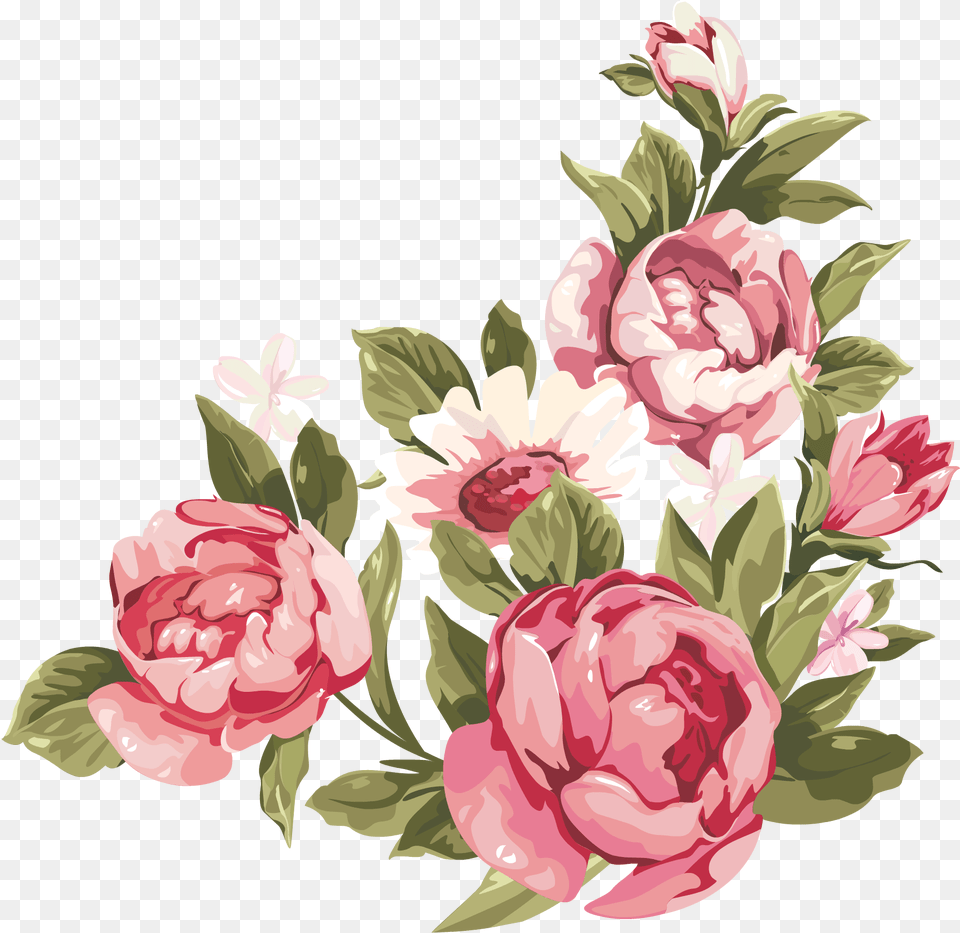 Library Of Peony Crown Stock Files Clipart Art 2019 Pink Flowers Border Clipart, Floral Design, Graphics, Pattern, Flower Png