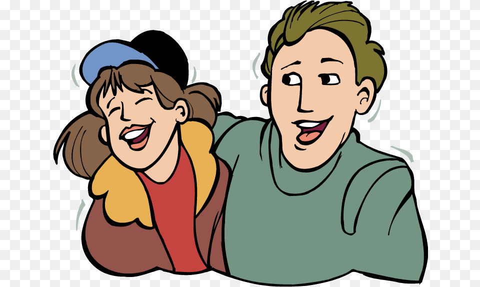 Library Of People Laughing Vector Man And Woman Laughing Cartoon, Face, Head, Person, Baby Free Png Download