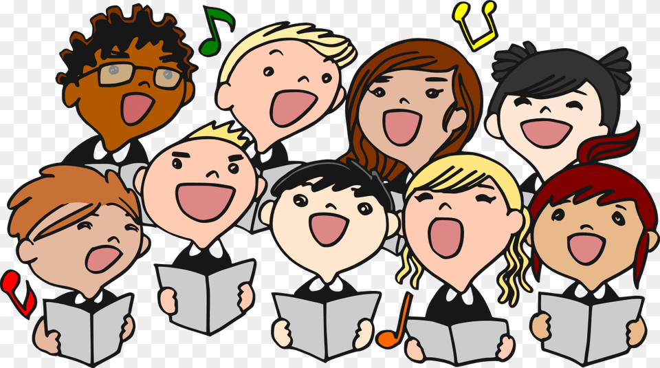 Library Of People Singing Stock Choir Clipart, Publication, Book, Comics, Person Png Image