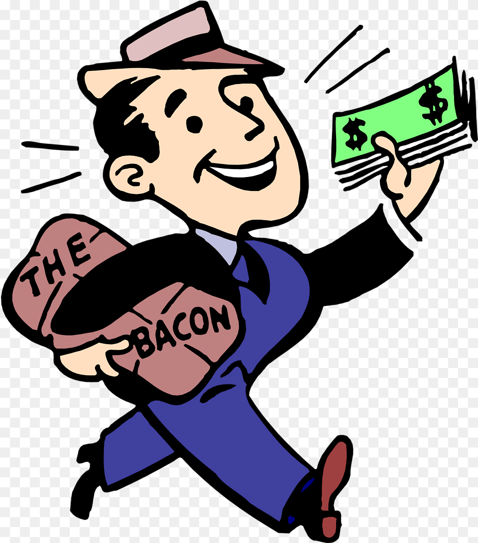 Library Of People With Money Image Royalty Files Man Bringing Home The Bacon, Person, Baby, Face, Head Free Png