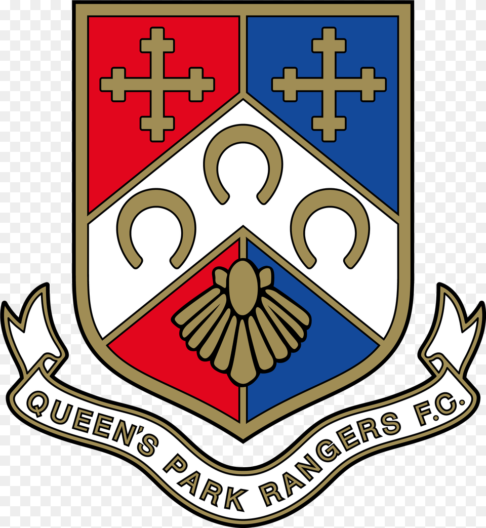 Library Of Queens Park Rangers Black And White Queens Park Rangers Old Logo, Armor, Symbol, Emblem, Shield Png Image