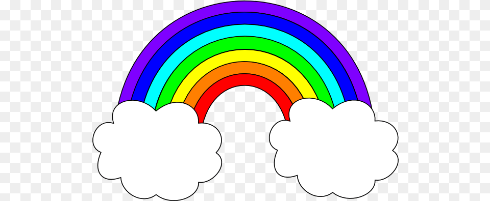 Library Of Rainbows Clip Rainbow With Clouds Clipart, Light, Logo Png Image