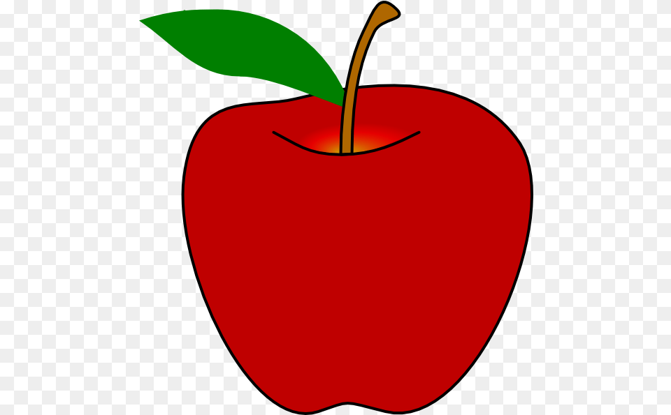 Library Of Red Apple Outline Svg Stock Red Apple Clipart, Food, Fruit, Plant, Produce Free Png Download