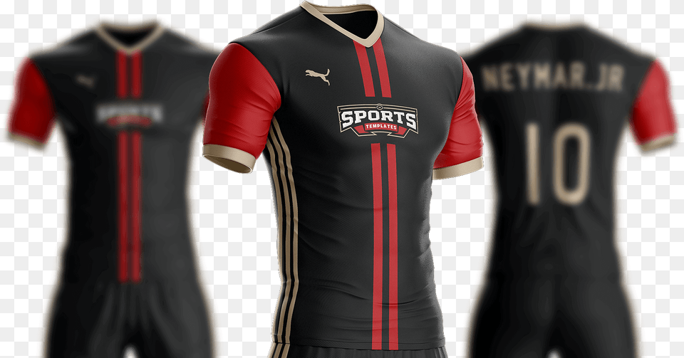 Library Of Red Football Jersey Vector Free Soccer Kit Mockup, Clothing, Shirt, T-shirt Png Image