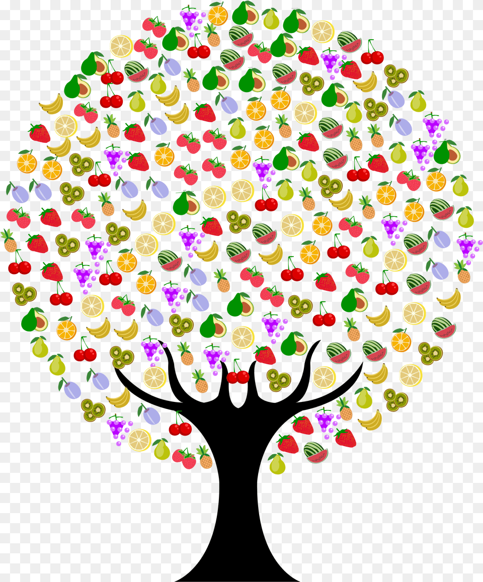 Library Of Svg Stock Fruit Tree Trees With Flowers Clipart Transparent, Art, Graphics, Pattern, Confetti Png Image