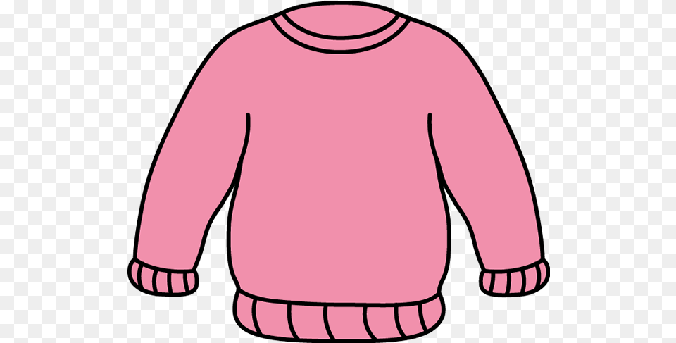 Library Of Sweater Jpg Black And White Pink Sweater Clipart, Clothing, Knitwear, Long Sleeve, Sleeve Free Png