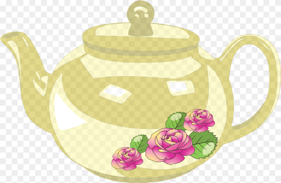 Library Of Teapot Flower Pot Free Stock Teapot Clipart, Cookware, Pottery, Plant, Rose Png Image