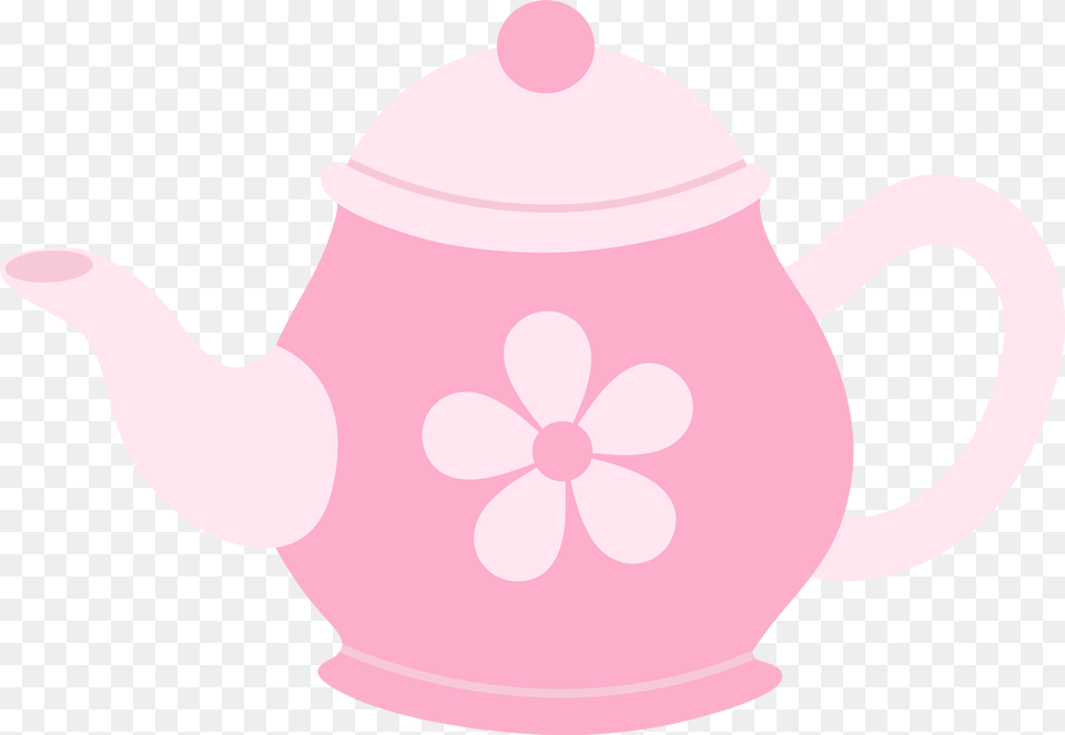 Library Of Teapot Flower Pot Stock Cartoon Pink Tea Pot, Cookware, Pottery, Chandelier, Lamp Free Png Download