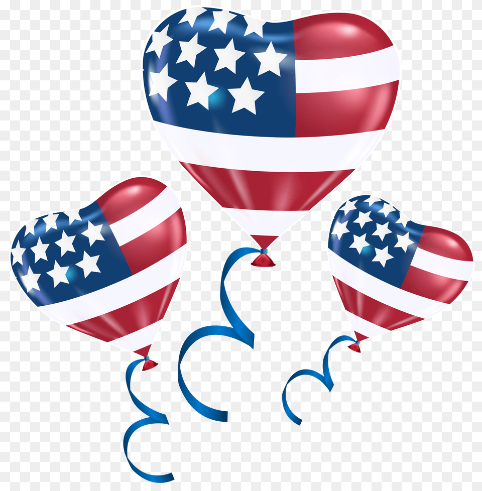 Library Of Usa Flag Heart Picture Black And White Files Fourth Of July Balloons Free Png