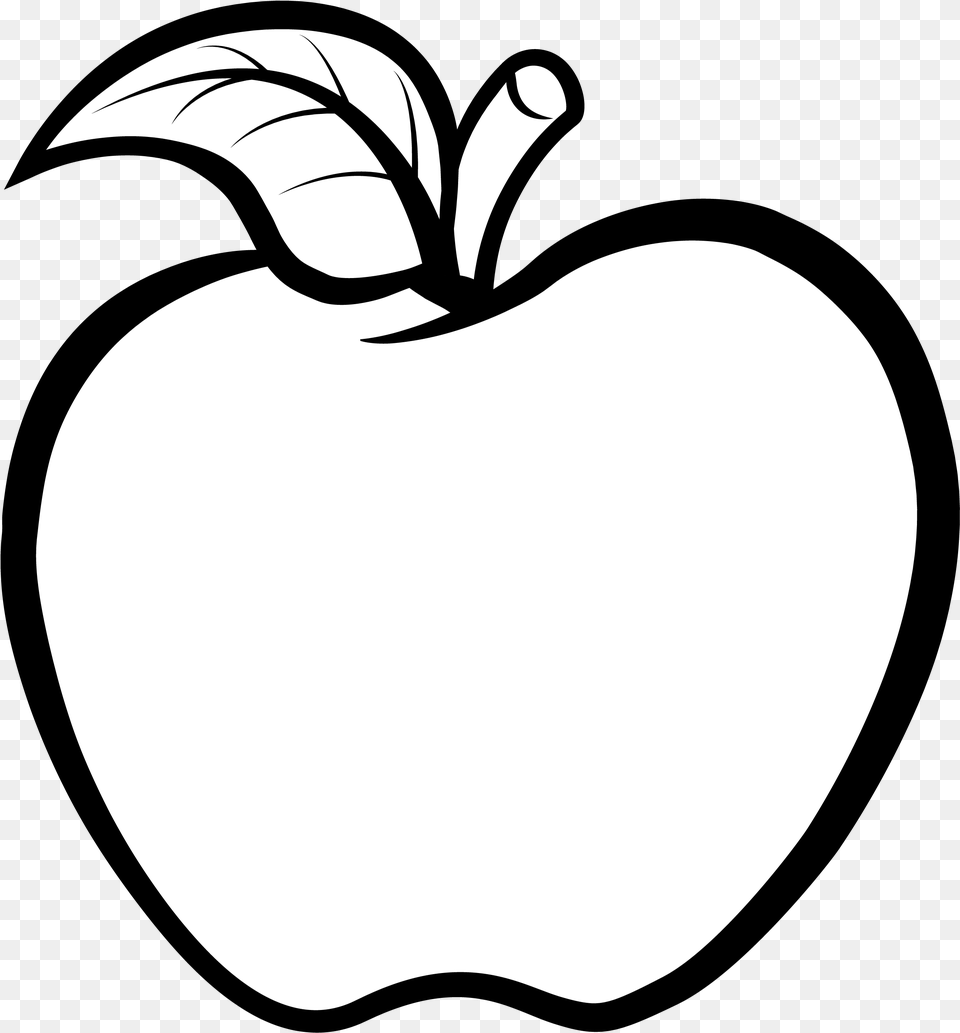 Library Of White Apple Clip Vector Black And Stock White Apple With Transparent Background, Produce, Food, Fruit, Plant Free Png