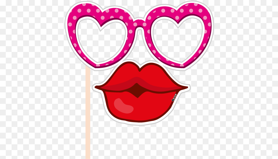 Library Party Photobooth Figure Heart, Cosmetics, Lipstick, Food, Sweets Free Png Download