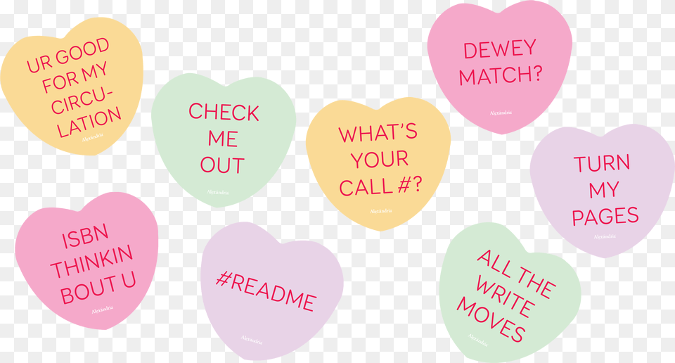 Library Posters Heart Candy Library Themed Conversation Hearts, Symbol Free Png