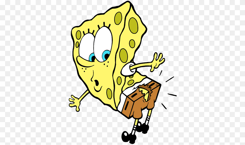 Library Stock Clip Art Cartoon Rips His Pants Funny Sponge Bob Coloring Pages, Treasure Free Png Download