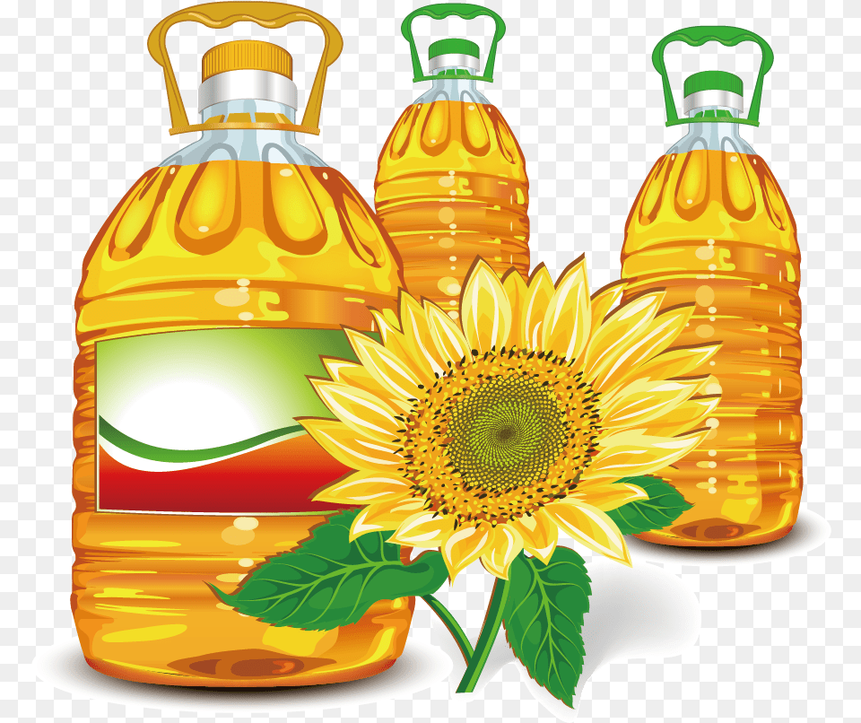 Library Stock Sunflower Olive Clip Art Palm Oil Clip Art, Cooking Oil, Food, Flower, Plant Free Png Download