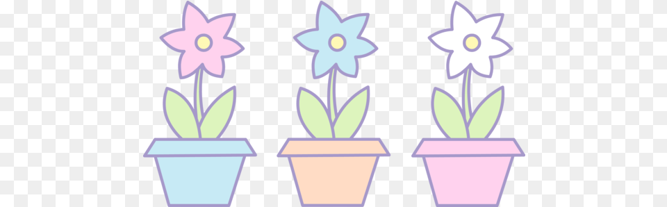 Library Three Cute Flowers Cute Flower Pot Clipart, Daffodil, Plant, Potted Plant, Animal Free Png Download