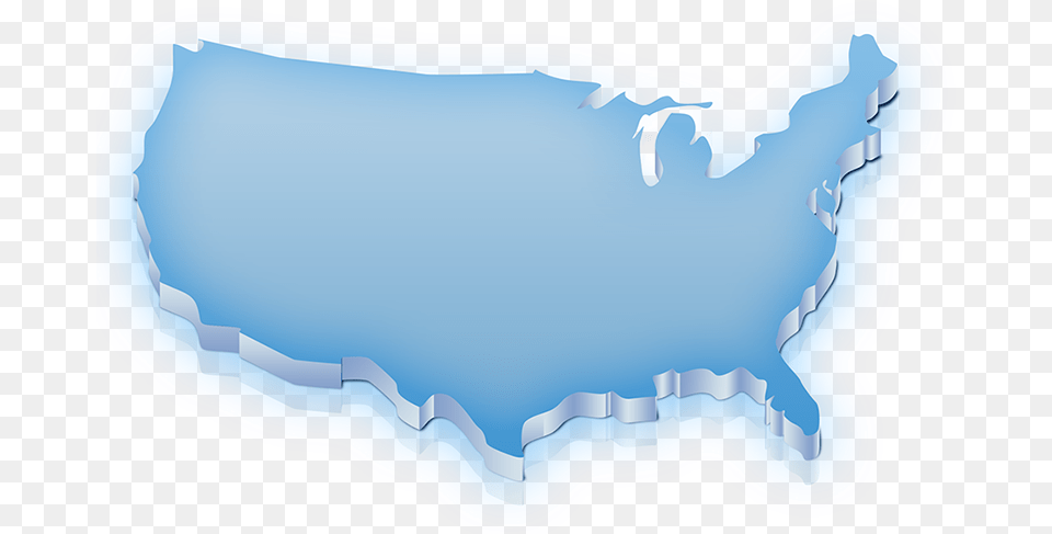 Library United States Microsoft Powerpoint Us Map Outline 3d, Ice, Land, Nature, Outdoors Png