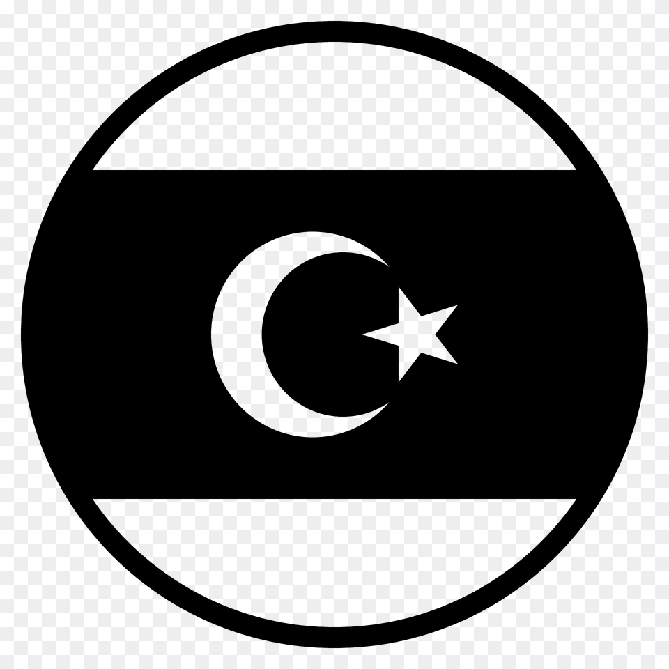 Libya Flag Emoji Clipart, Star Symbol, Symbol, Disk, Logo Png Image