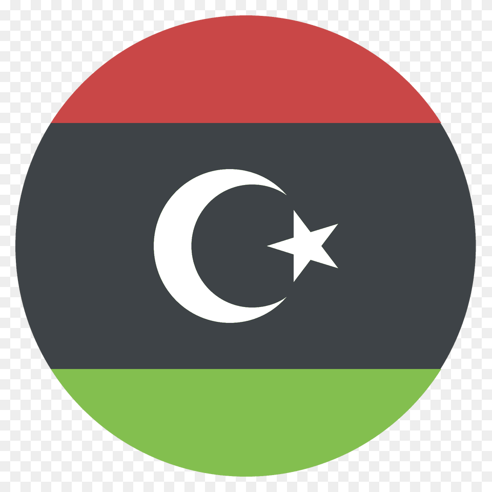 Libya Flag Emoji Clipart, Symbol, Star Symbol, Disk Png