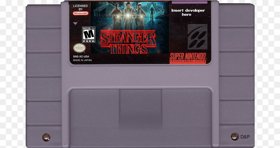 Licensed By Insert Devoloper Here Super Nintendo Made Stranger Things Nes Game, Person, Computer Hardware, Electronics, Hardware Free Transparent Png