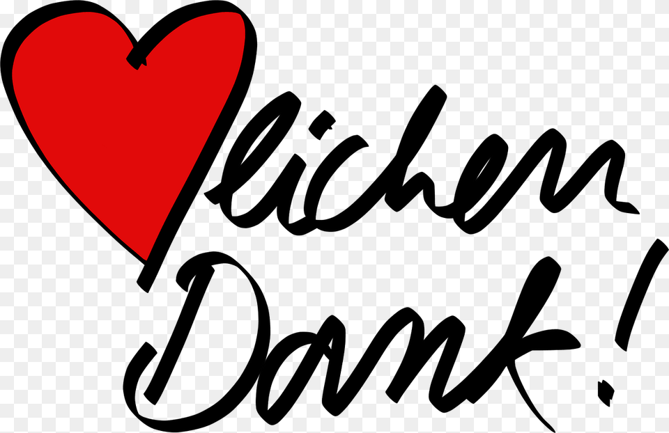 Lichen Dank Lettering With Heart Clipart, Text, Handwriting Free Png