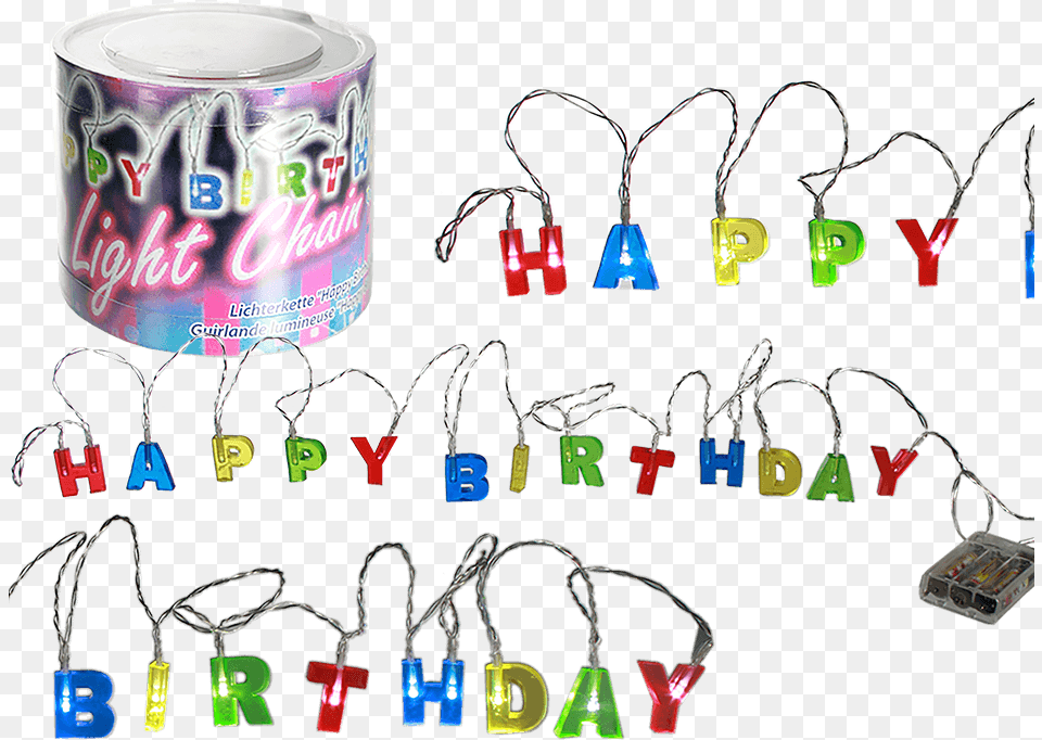 Lichterkette Happy Birthday, Can, Tin Free Png