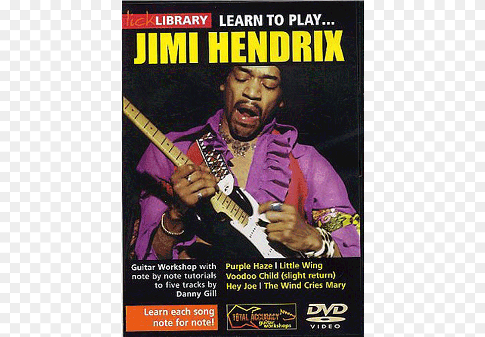 Lick Library Learn To Play Jimi Hendrix Dvd Rdr0039 Learn To Play Jimi Hendrix Guitar Dvd, Adult, Male, Man, Person Free Png